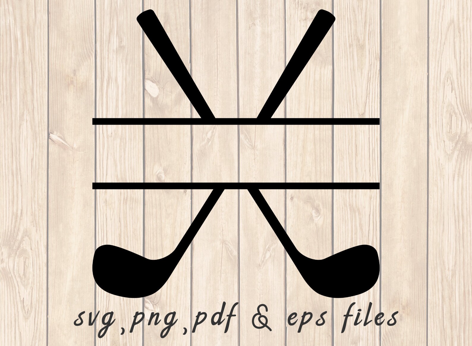 Crossed Golf Clubs Name Frame SVG PNG PDF Craft Cutting File Etsy