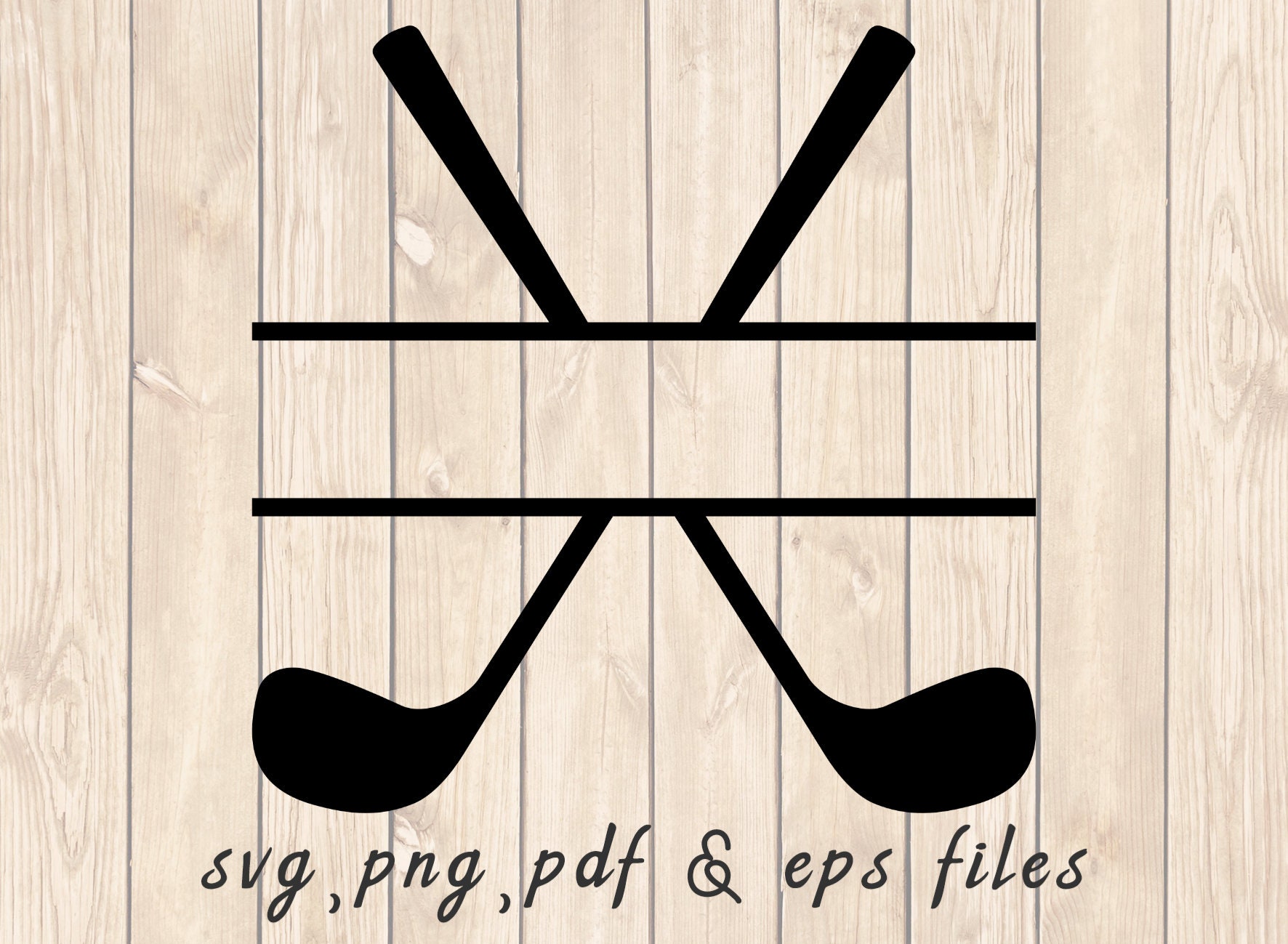 Crossed Golf Clubs Name Frame SVG PNG PDF Craft Cutting File Etsy