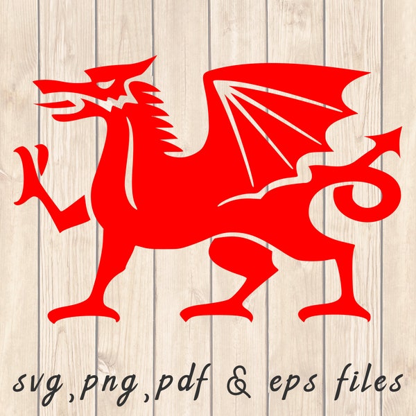 Welsh Dragon SVG PNG PDF Craft Cutting File