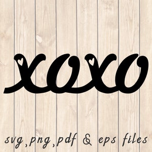 Heart XOXO Svg Png Pdf Craft Cutting File
