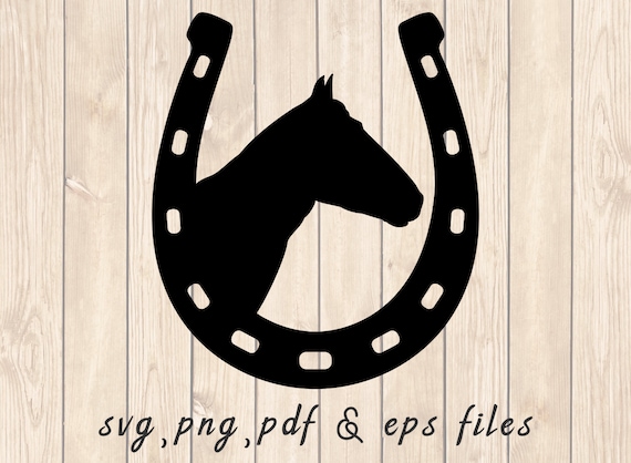Horseshoe Horse Head Silhouette SVG PNG PDF Craft Cutting File - Etsy ...