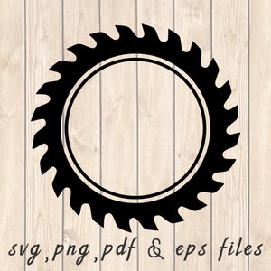 Circular Saw Blade Monogram Frame SVG PNG PDF Craft Cutting File