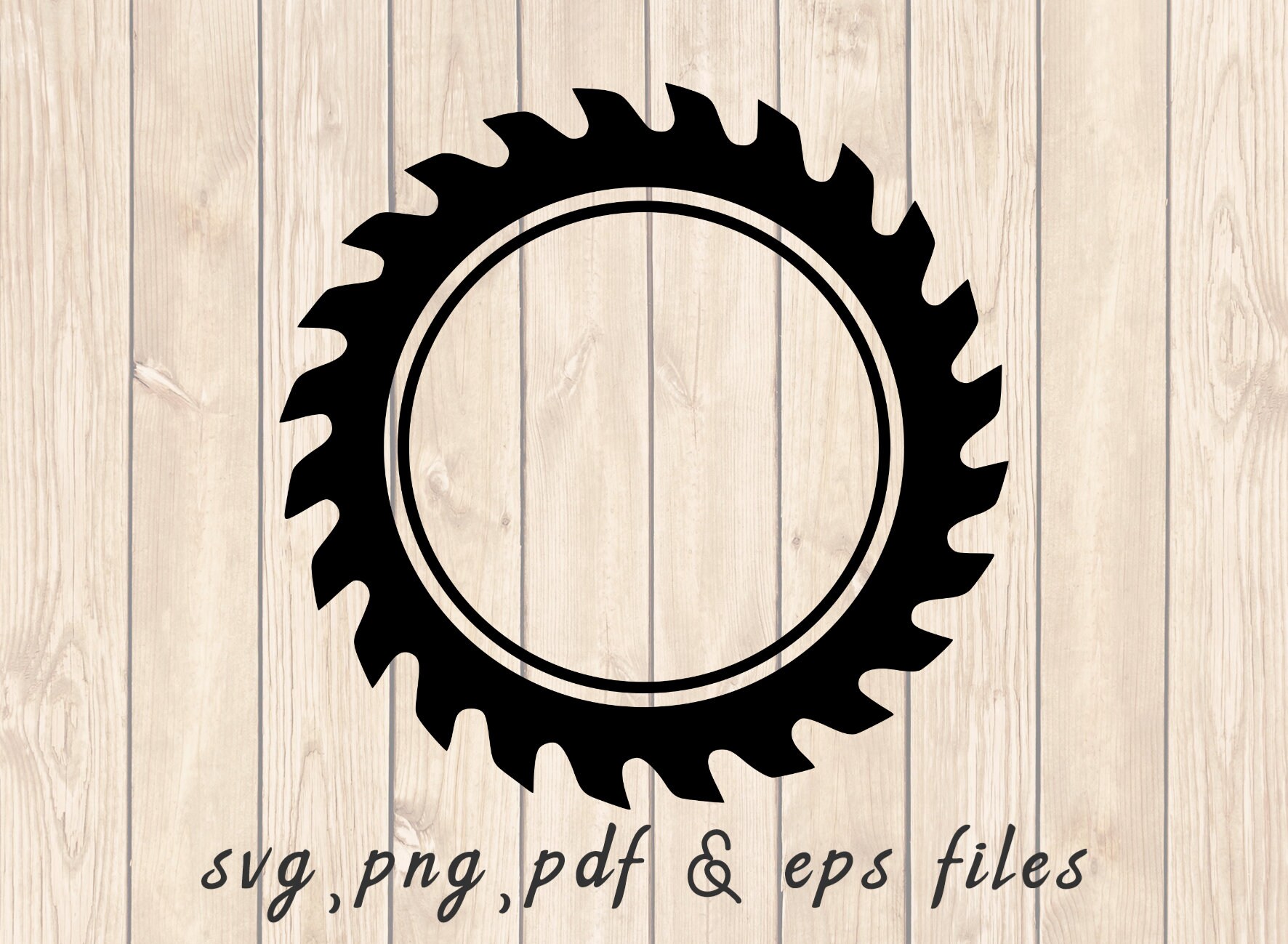 Circular Saw Blade Monogram Frame SVG PNG PDF Craft Cutting File Etsy