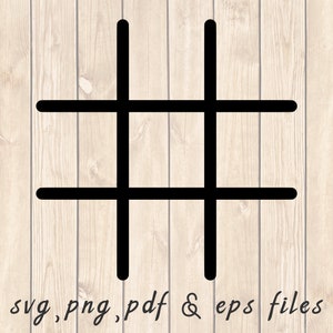Tik Tak Toe Grid SVG PNG PDF Craft Cutting File