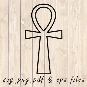 Ankh Egyptian Cross Outline SVG PNG PDF Craft Cutting File