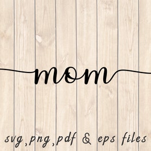 Maman texte élégant SVG PNG PDF Craft Cutting File