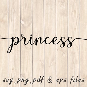 Princess Stylish Text SVG PNG PDF Craft Cutting File