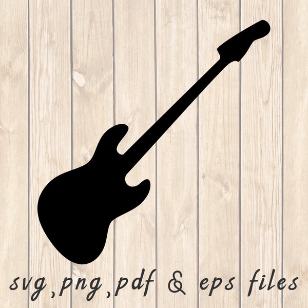 Bass Guitar SVG PNG PDF Craft Cutting File