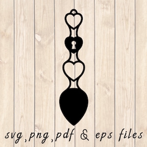 Welsh Heart And Lock Love Spoon SVG PNG PDF Craft Cutting File