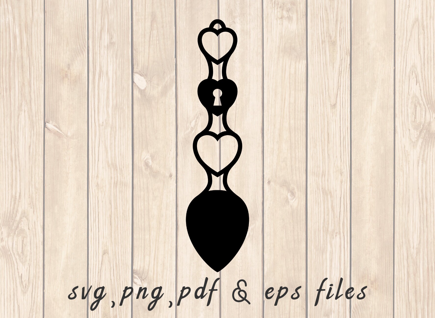 Welsh Heart And Lock Love Spoon SVG PNG PDF Craft Cutting File Etsy