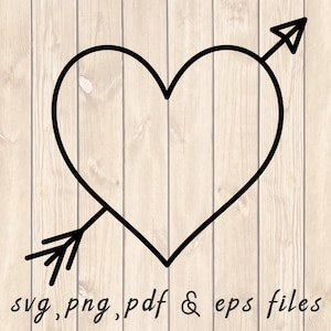 Liefde Hart en Arrow SVG NG PDF Craft Cutting File