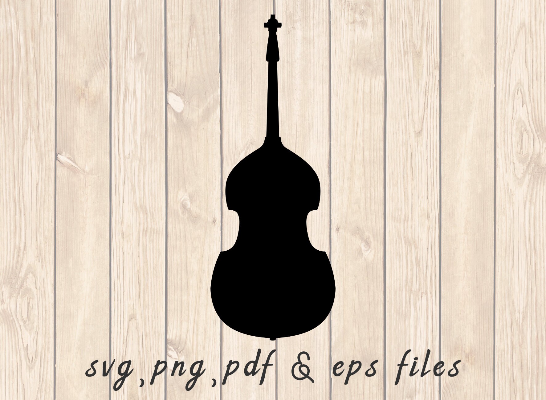 Double Bass Silhouette SVG PNG PDF Craft Cutting File Etsy