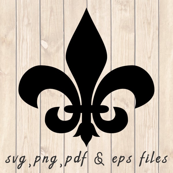 Fleur De Lis Silhouette SVG PNG PDF Craft Cutting File