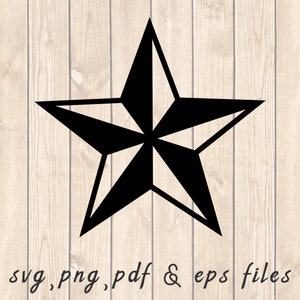 Nautische Ster SVG PNG PDF Craft Cutting File