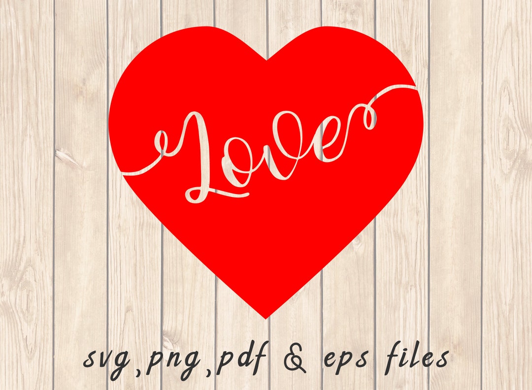 Valentines Love Heart SVG PNG PDF Craft Cutting File - Etsy