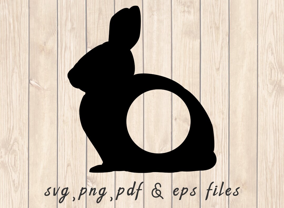 Rabbit Monogram Frame SVG PNG PDF Craft Cutting File Etsy
