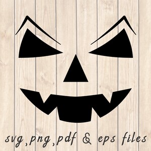 Evil Halloween Pumpkin Face SVG PNG PDF Craft Cutting File