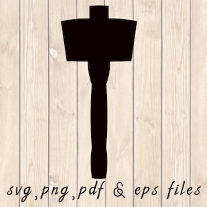 Wooden Mallet SVG PNG PDF Craft Cutting File