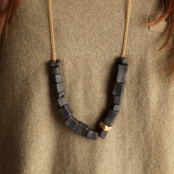 Black Cube Necklace