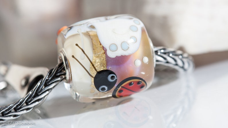 Small Core Artisan Bead Lily Ladybug SRA Lampwork Beads BHB