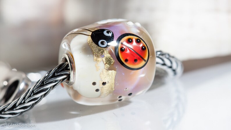 Small Core Artisan Bead Lily Ladybug SRA Lampwork Beads BHB