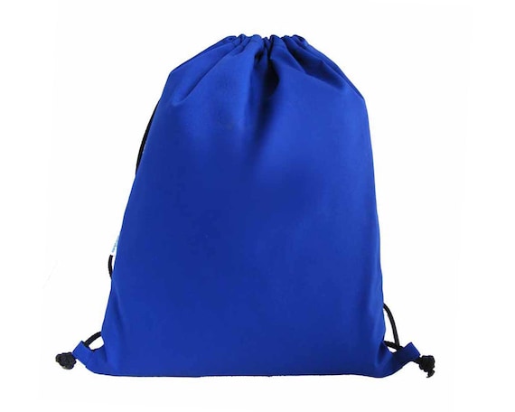 blue drawstring backpack