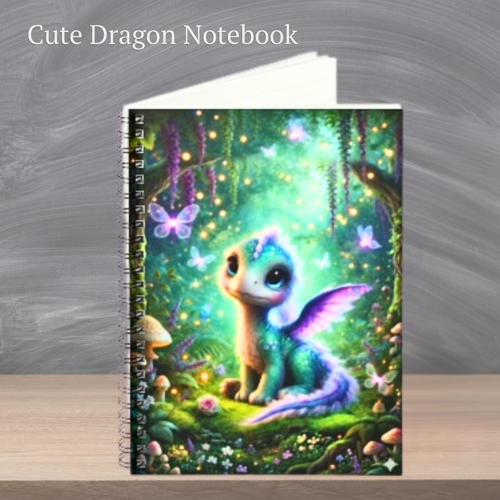 Gsg Notebook Baby Dragon Butterfly Journal, Whimsical Forest Stationery, Kawaii ...