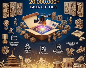 20,000,000+ Laser Cut Files Bundle, SVG DXF CNC Glowforge Designs (Digital Download)