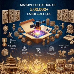 500 000+ laserskurna filer, Glowforge, CNC-design (digital nedladdning)