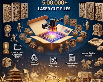 500,000+ Laser Cut Files Bundle, Glowforge, CNC Designs (Digital Download)