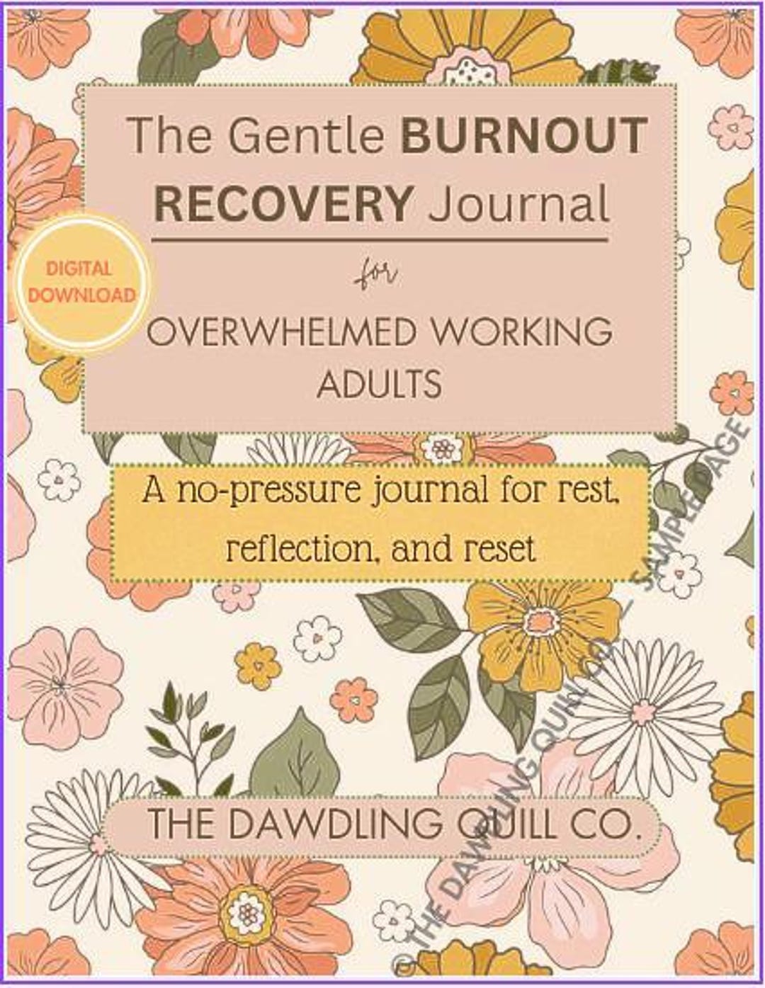 The Gentle Burnout Recovery Journal | Printable Journal for Overwhelmed ...