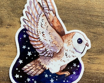 Starry Owl Vinyl Sticker