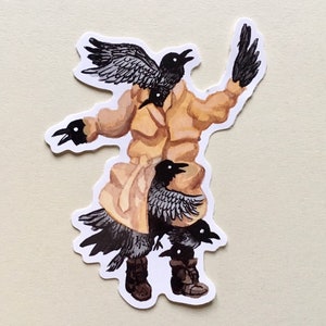 Crows in a Trenchcoat Large Vinyl Sticker