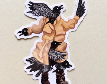 Crows in a Trenchcoat Large Vinyl Sticker