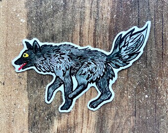 One Eyed Black Dog Vinyl Sticker