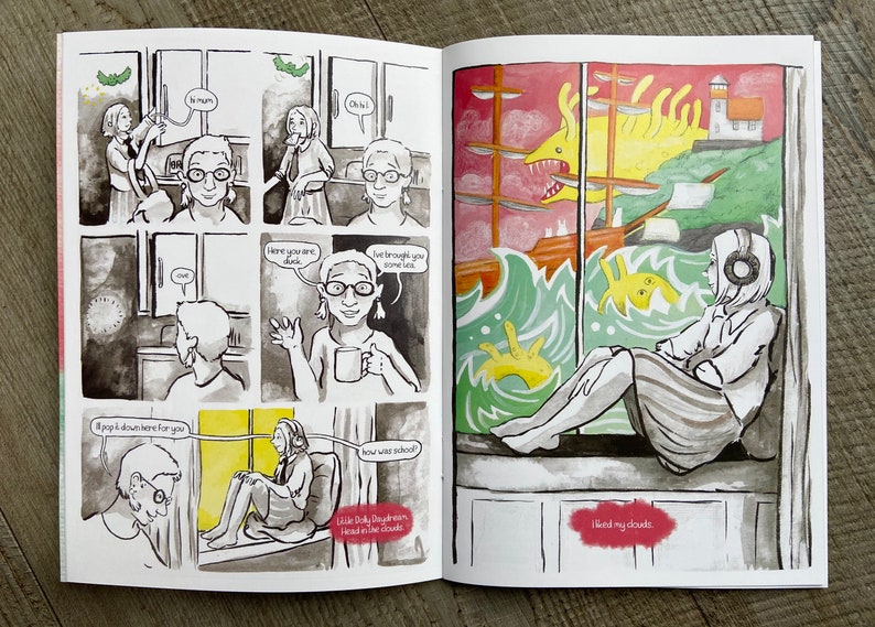 Daydream a comic zine about a girl with an overactive imagination and an immersive daydream world image 4