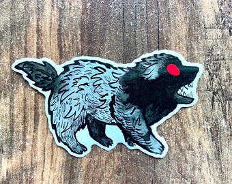 Red Eyed Black Dog Vinyl Sticker