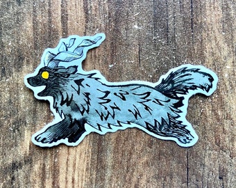 Twisted Horns Black Dog Vinyl Sticker