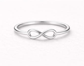 925 Sterling Silber Infinity Ring | Minimal Infinity Band | Symbol der Liebe Ring