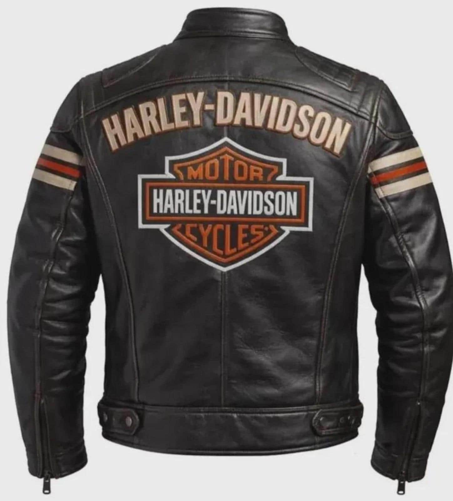 Harley Davidson Leather Jacket Brown - Etsy