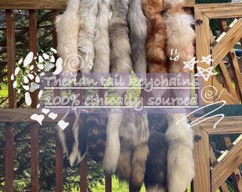 Therian tail keychains - hand clipped & cleaned - ethically sourced - !!READ DESCRIPTION!!