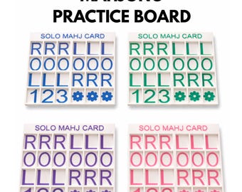 Mahjong Practice Board, New Colors Available, Solo Mahj, Single Player Training Board, Custom Colors