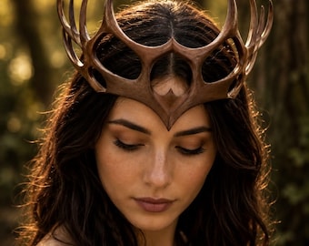 Woodland Antler Crown | Fantasy Headpiece | Fae Queen Crown | Cosplay & Renaissance Wear