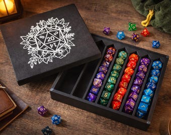 Dice Caddy with Rolling Tray Lid, Tabletop RPG Organizer | Game Night Storage