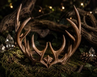 Crown of The Wildwood, Open Back Antler Crown, Forest Fae Headpiece, Renaissance Faire Crown, 3D Printed Fantasy Cosplay Crown