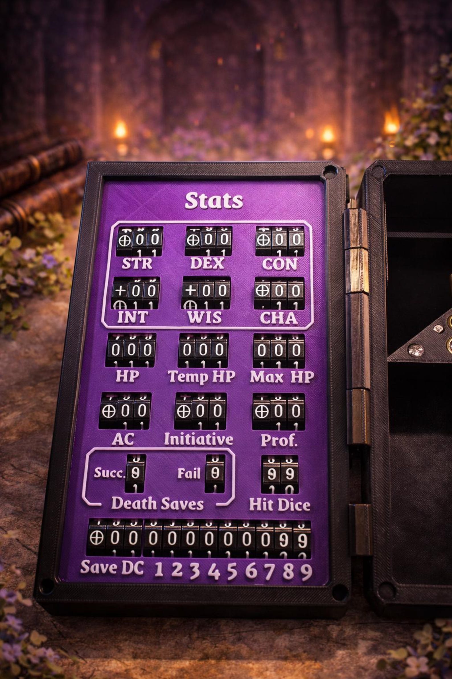 Handcrafted RPG Dice Vault | Stat Tracker, Folding Tower - Etsy