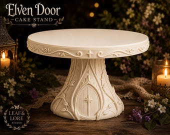 Elven Door Cake Stand, Fantasy Wedding Cake Pedestal, Enchanted Dessert Display, Fairy Garden Party Decor, Cottagecore Table Centerpiece