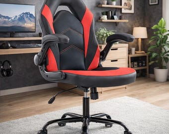 Ergonomic Blue & Black Gaming Chair: Racing Style Swivel Desk Chair