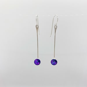 Boucles d&#39;oreilles en cristal Swarovski argent sterling