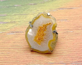 Natural Agate Chunky Ring
